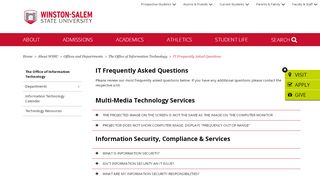 IT Frequently Asked Questions - Winston-Salem State University - Wssu Banner Portal