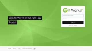 It Works! Pay Portal - Welcome - It Works Global Distributor Portal