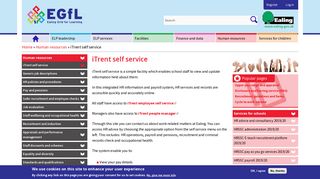 iTrent self service | Ealing Grid for Learning - Itrent Employee Self Service Portal