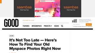 
                            6. It's Not Too Late — Here's How To Find Your Old Myspace ... - Myspace Portal Desktop Version