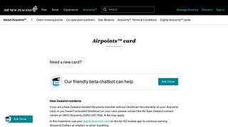 I've lost my Airpoints card, what should I do? - Air New Zealand - Airnz Co Nz Onesmart Portal