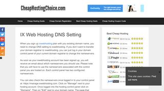 
                            6. IX Web Hosting DNS Setting - Cheap Hosting Choice - Manage Ixwebhosting Portal