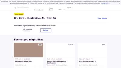 IXL Live - Huntsville, AL (Nov. 5) Registration, Tue, Nov ...
