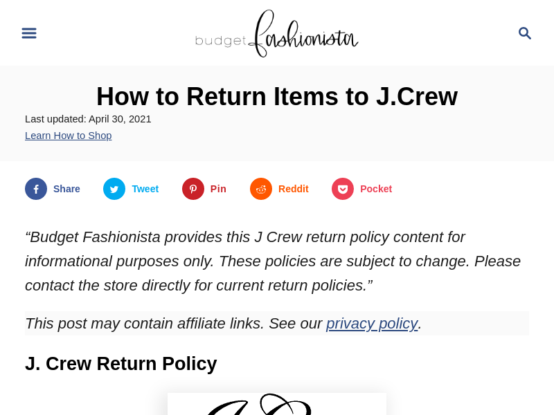 
                            4. J Crew Return Policy — How to Return Items to J.Crew by ...