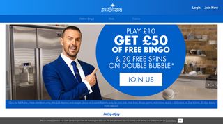 
                            2. Jackpotjoy – Play £10, Get £50 of Free Bingo or 30 Free Spins - Jackpotjoy Co Uk Portal