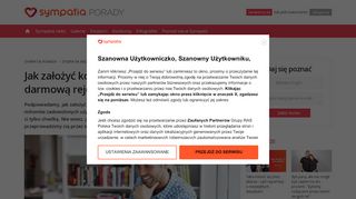 
                            3. Jak założyć konto w Sympatia.pl - portalu z darmową rejestracją ... - Portal Randkowy Sympatia Rejestracja