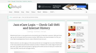 
                            5. Jazz eCare Login - Check Call SMS and Internet History - Login Jazz Self Care