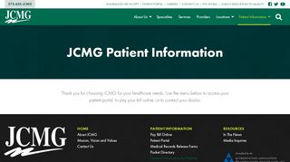 
                            2. JCMG Patient Information - JCMG - Jcmg Patient Portal