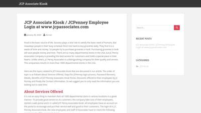 JCP Associate Kiosk / JCPenney Employee Login @ www ...