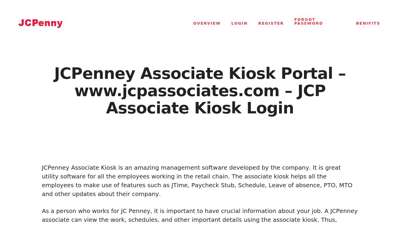 JCPenney Associate Kiosk Portal - www.jcpassociates.com ...