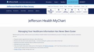 
Jefferson Health MyChart | Jefferson Health New Jersey

