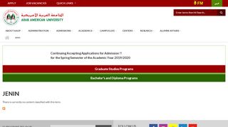 
                            4. Jenin | ARAB AMERICAN UNIVERSITY - Arab American University Jenin Portal