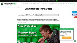 
                            9. Jenningsbet Betting Offers - MatchedBets.com - Jenningsbet Sign Up Offer