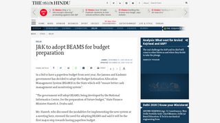 
                            7. J&K to adopt BEAMS for budget preparation - The Hindu - Beams J&k Login