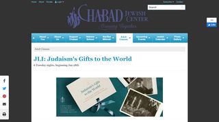 
                            8. JLI: Judaism's Gifts to the World - 6 Tuesday nights, beginning ... - Mychabad Login