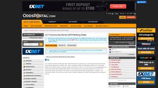 
                            4. JLT Community Series Betting Odds, Aussie Rules ... - Odds Portal - Odds Portal Afl