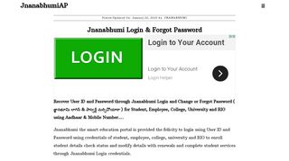 Jnanabhumi Login & Forgot Password - Jnanabhumi Login