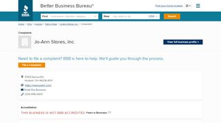 
                            9. Jo-Ann Stores, Inc. | Complaints | Better Business Bureau ... - Joann Credit Card Portal