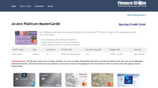 
                            4. JoAnn Platinum MasterCard Credit Card - Research and Apply - Joann Credit Card Portal