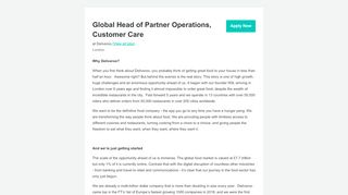 
                            7. Job Application for Global Head of Partner Operations ... - Deliveroo Restaurant Portal