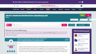 
                            8. job for students/declined for sainsburys job - MoneySavingExpert ... - Sainsburys Jobs Portal Desktop