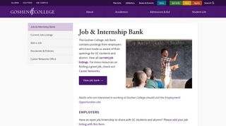 
                            8. Job & Internship Bank | Goshen College - Fit Job Bank Portal