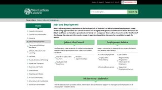 
                            3. Jobs and Employment - West Lothian Council - West Lothian Council Jobs Portal
