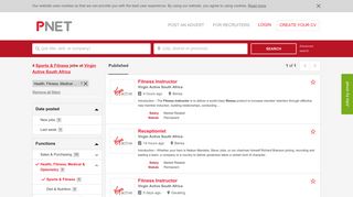 
                            7. Jobs Sports & Fitness at Virgin Active South Africa - PNet - Www Virginactive Co Za Portal