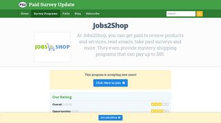 
                            4. Jobs2Shop Reviews & Ratings - Paid Survey Update - Job2shop Login