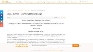 
                            9. JOHN CURTIS v. CAFE ENTERPRISES INC | FindLaw - Cafe Enterprises Employee Portal