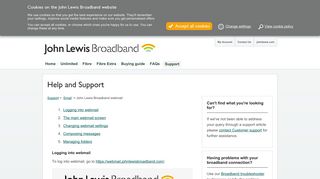John Lewis Broadband webmail - John Lewis Internet Portal