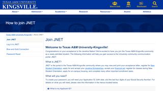 
                            1. Join JNET | Texas A&M University Kingsville - Tamuk Email Portal