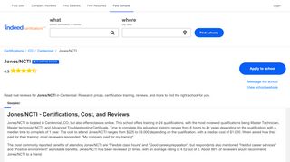 
Jones/NCTI ‐ Certifications, Cost, and Reviews | Indeed.com  

