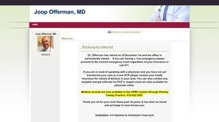 
                            5. Joop Offerman, MD - Braddock Medical Group Patient Portal