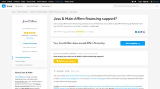 
                            7. Joss & Main Affirm financing support? — Knoji - Joss And Main Credit Card Portal