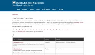 
                            5. Journals Databases Library - Florida Southern College in Lakeland ... - Florida Southern Portal