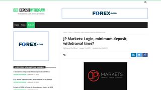 
                            9. JP Markets: Login, minimum deposit, withdrawal time? - Jp Markets Portal