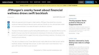
                            9. JPMorgan Chase's snarky tweet about financial wellness ... - Jp Morgan Remote Portal Iapp