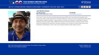 
                            1. Juan Ramirez - Texas Advanced Computing Center - Ramirez Web Portal