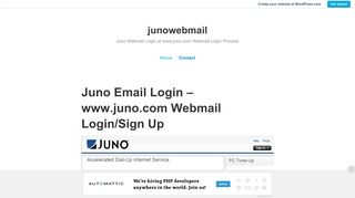 
junowebmail – Juno Webmail Login at www ... - WordPress.com  

