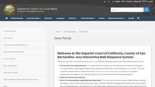 
Juror Portal | Superior Court of California - San Bernardino  
