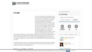 K12 login - Login Problems - K12 Wiva Ols Portal