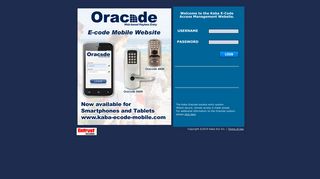 Kaba E-Code Access Management Web Site (Oracode) - Kaba Lock Portal