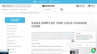 
Kaba Simplex 1000 Lock Change Code | GoKeyless  
