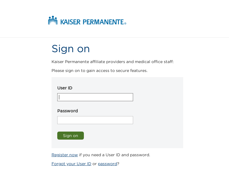 
                            9. Kaiser Permanente Sign On