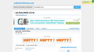 ka.railwire.co.in at WI. Login Page - Railwire Billing - Ka Railwire Co In Login