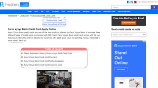 
Karur Vysya Bank Credit Cards Credit Card. How to apply for ...  
