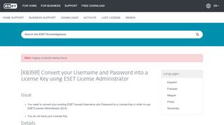 
                            6. [KB3591] Convert your Username and Password into a ... - Eset Ela Portal