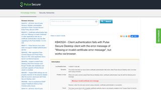 
KB40524 - Client authentication fails ... - Pulse Secure Article
