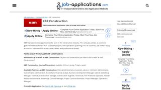 KBR Construction Application, Jobs & Careers Online - Kbr Login Site